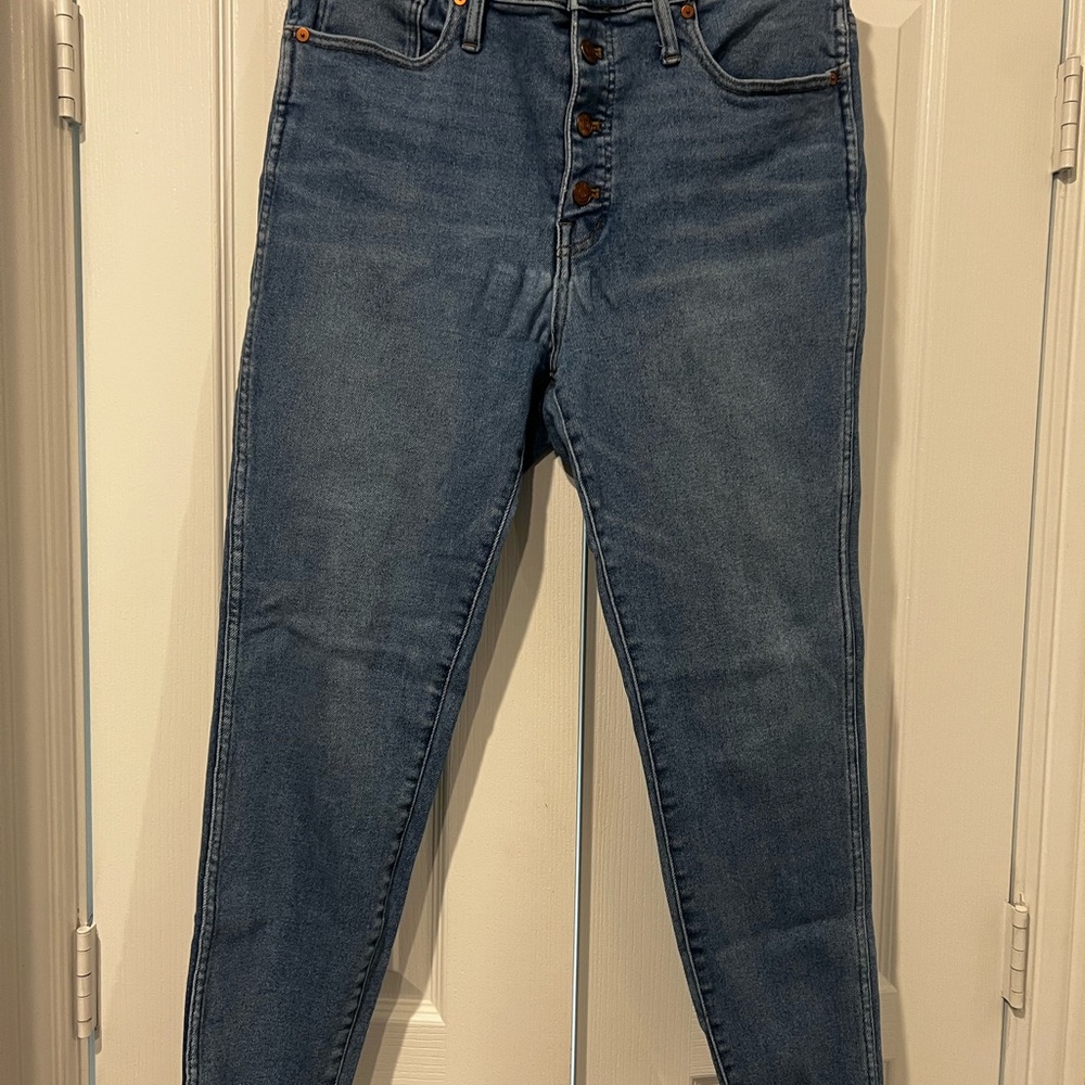 Madewell 10” High-Rise Button-Fly Skinny Jeans – Light Wash – Size 32 - Picture 3 of 8